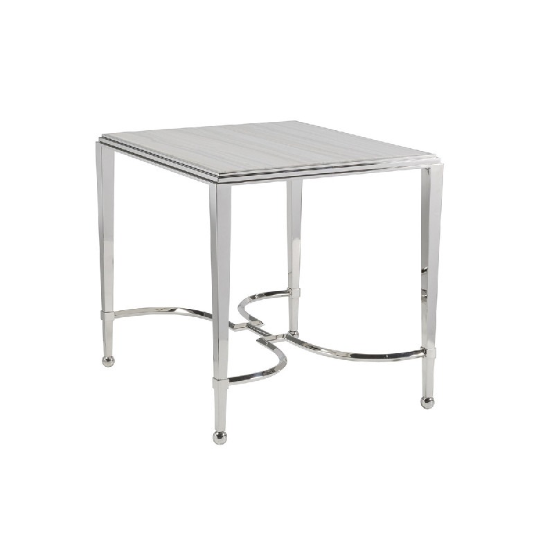 Artistica Home 2112-959 Ss Sangiovese End Table with Marble Top
