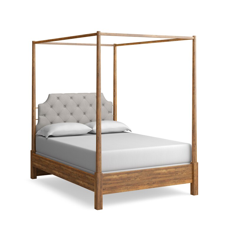 Bassett 2019-K153FHC BenchMade Midtown Upholstered Poster Bed with Canopy