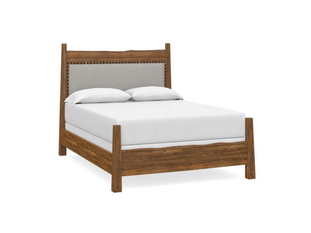 Bassett 2015-K153F BenchMade Heritage Maple Live Edge Upholstered Panel Bed