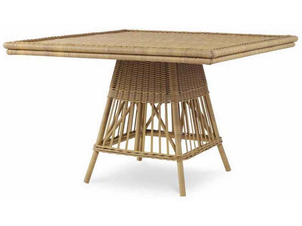 Century AE-D40-92-NT Thomas O Brien Outdoor Mainland Wicker Square Dining Table with Tempered Glass