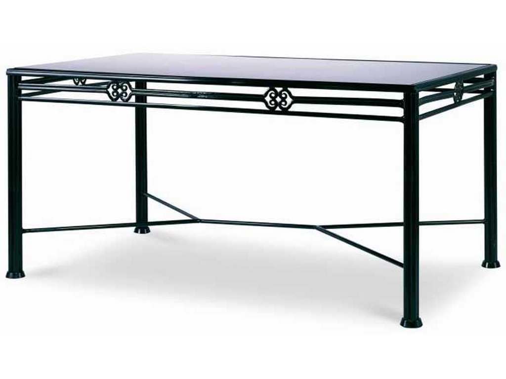 Century AE-D41-91 Thomas O Brien Outdoor Augustine Metal Dining Table with Tempered Glass