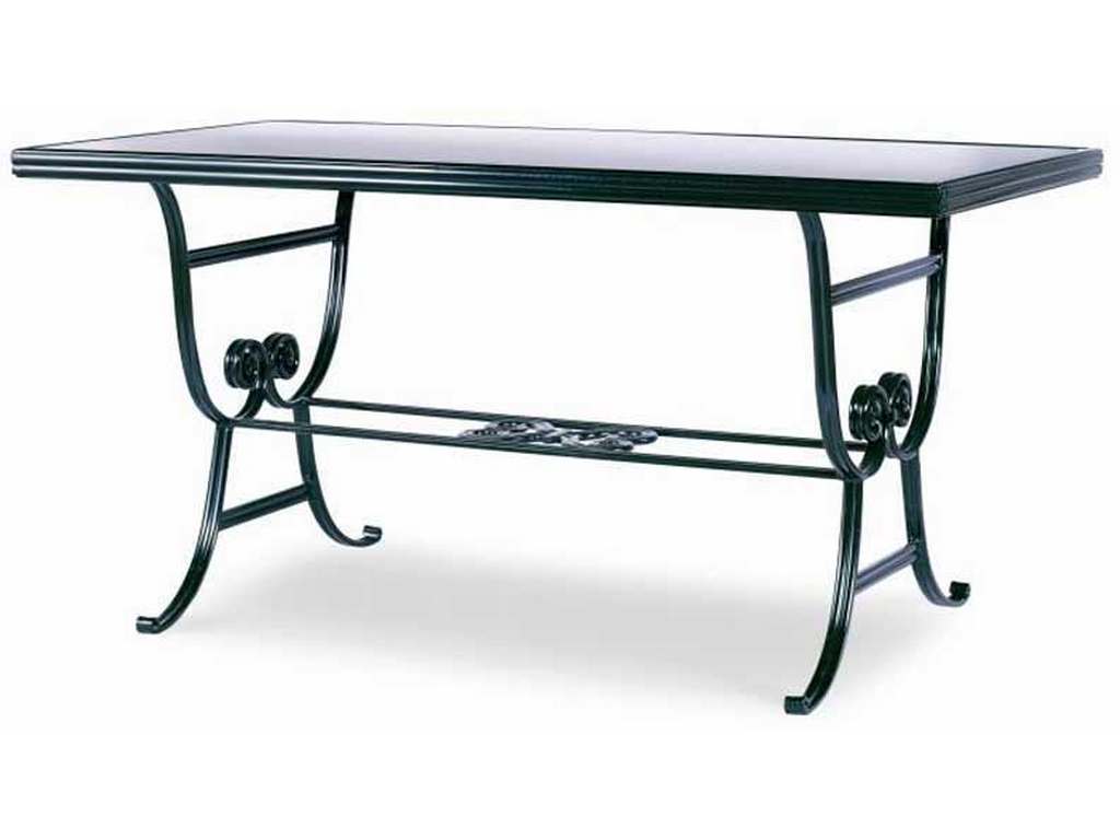 Century AE-D41-92 Thomas O Brien Outdoor Augustine Metal Dining Table with Scroll Base and Tempered Glass