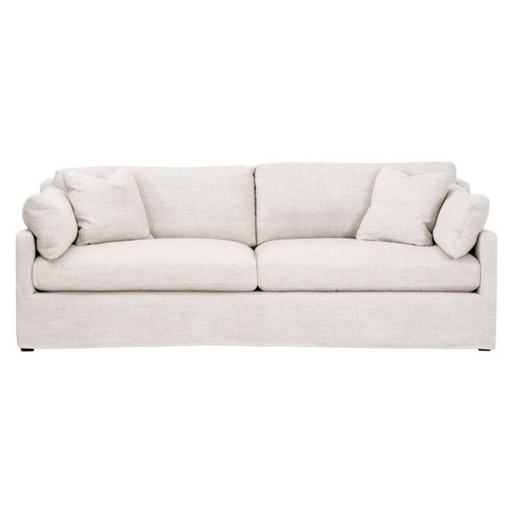 Essentials For Living 6603-3.BISQ Stitch and Hand Lena 95 inch Slope Arm Slipcover Sofa