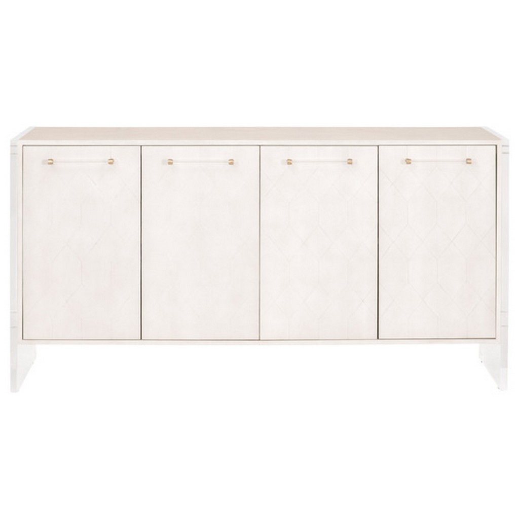 Essentials For Living 6110.WHT-SHG/BBRS Traditions Sonia Shagreen Media Sideboard