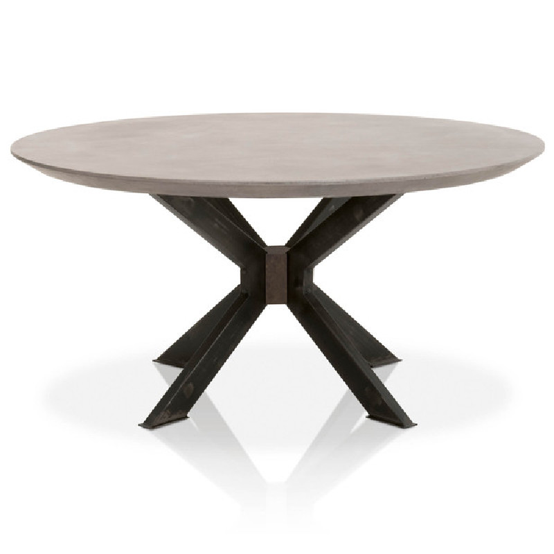 Essentials For Living 4632-RD.BLK/AGRY District Industry 60 inch Round Dining Table