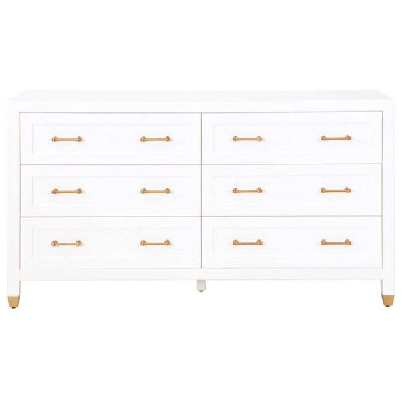 Essentials For Living 6136.WHT/BBRS Traditions Stella 6 Drawer Double Dresser