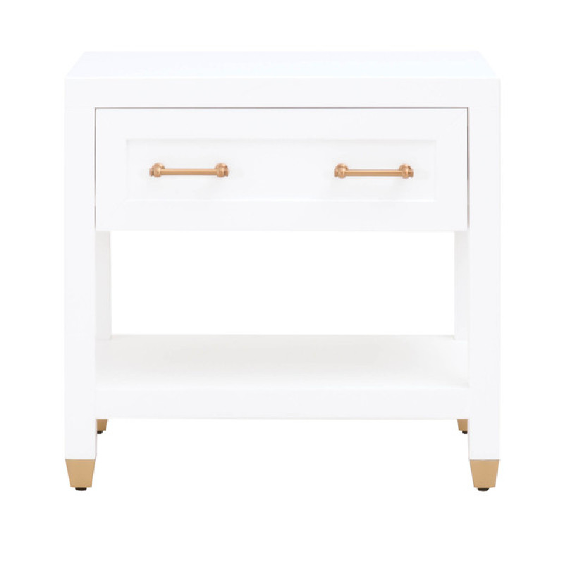 Essentials For Living 6134.WHT/BBRS Traditions Stella 1 Drawer Nightstand