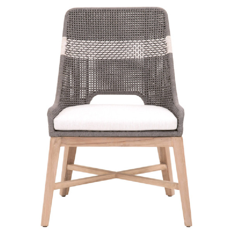 Essentials For Living 6850.DOV/WHT/GT Woven Tapestry Outdoor Dining Chair