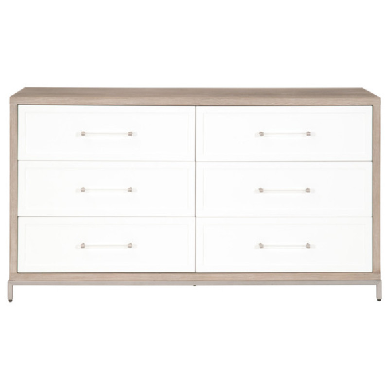Essentials For Living 6140.NG/WHT-BSTL Traditions Wrenn 6 Drawer Double Dresser