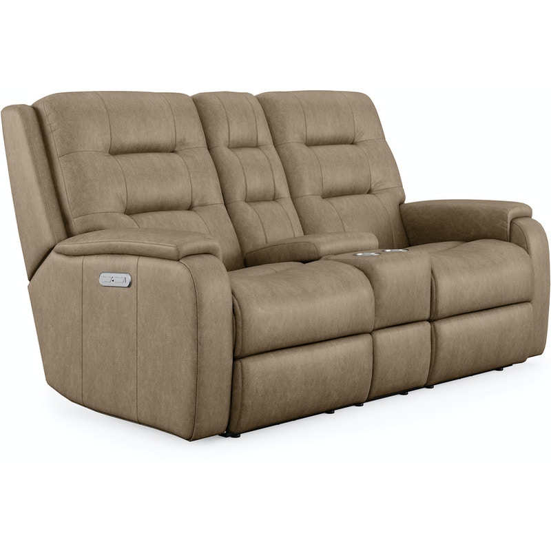 Flexsteel 3810-601H Arlo Power Reclining Loveseat with Console and Power Headrests