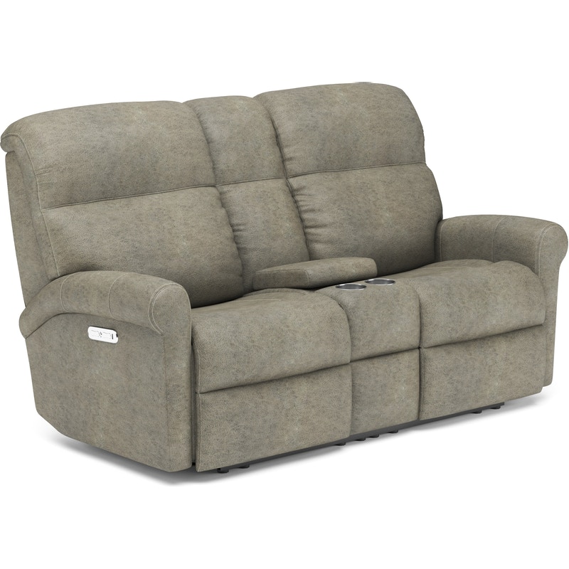 Flexsteel 3902-601H Davis Power Reclining Loveseat with Console and Power Headrests