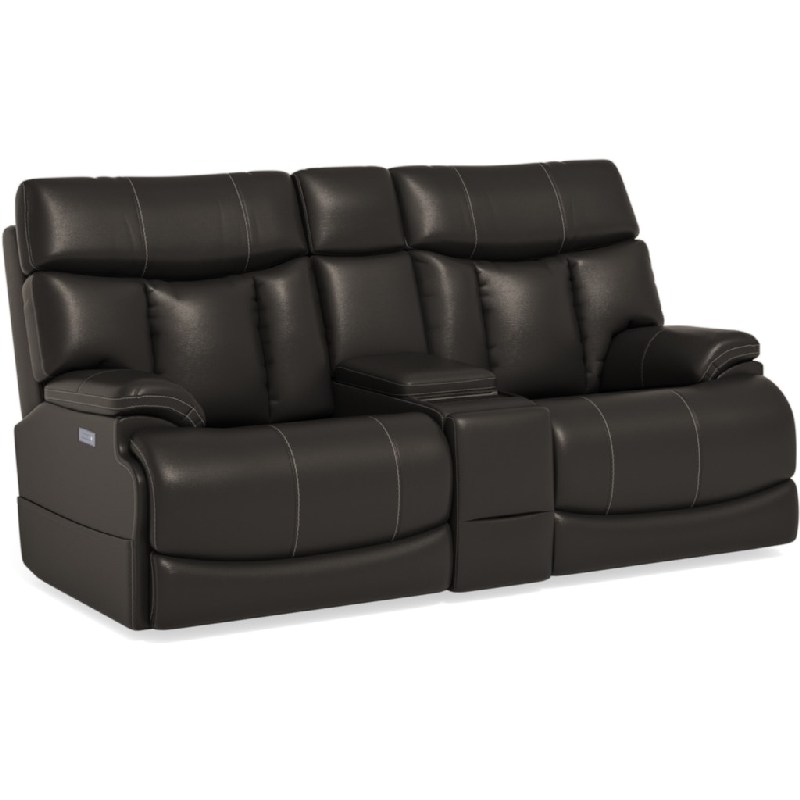 Flexsteel 1594-64PH Clive Power Reclining Loveseat with Console and Power Headrests and Lumbar
