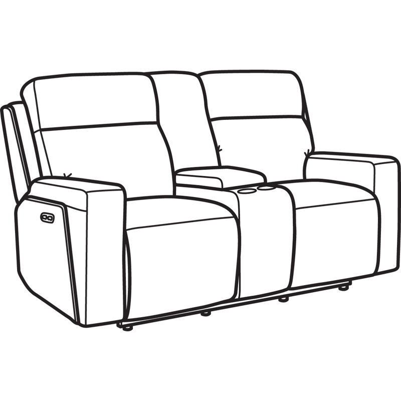 Flexsteel 1181-64PH Niko Leather Power Reclining Loveseat with Console and Power Headrests