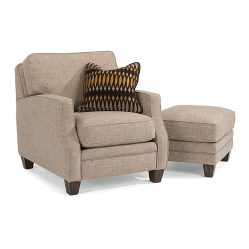 Flexsteel 7564-10-08 Lennox Fabric Chair and Ottoman