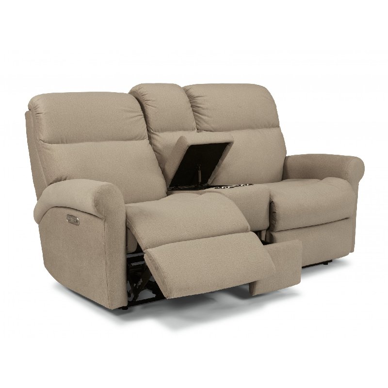 Flexsteel 2902-601H Davis Power Reclining Loveseat with Console and Power Headrests