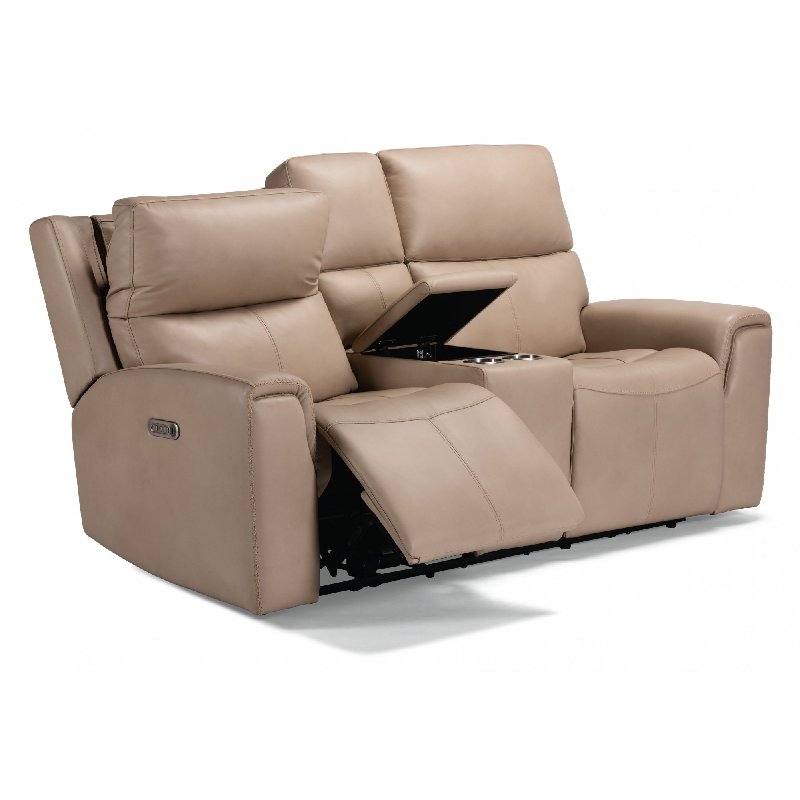 Flexsteel 1828-64PH Jarvis Power Reclining Loveseat with Console and Power Headrests