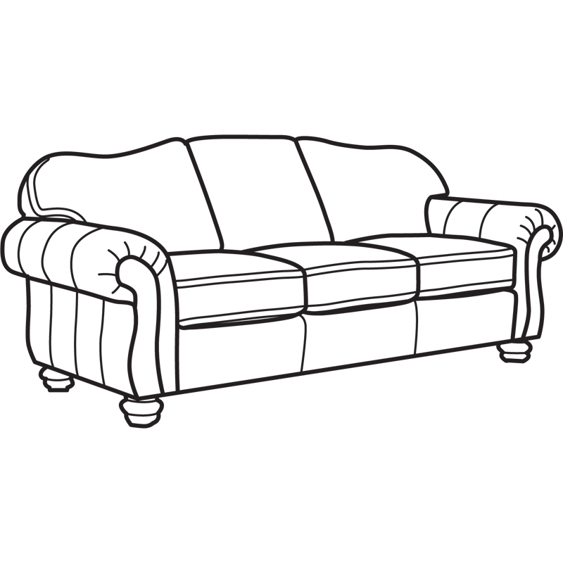 Flexsteel 3646-31 Bexley Leather Sofa without Nailhead Trim