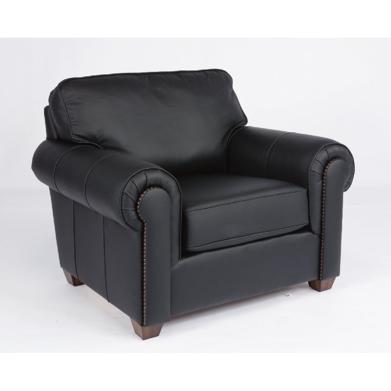 Flexsteel B3936-10 Carson Leather Chair with Nailhead Trim