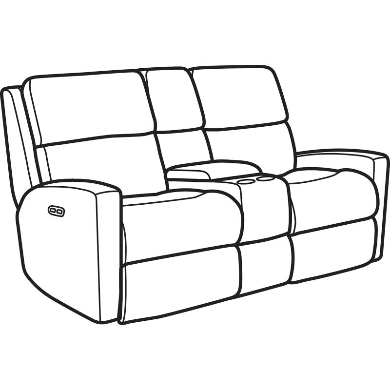 Flexsteel 2900-601H Catalina Fabric Power Reclining Loveseat with Console and Power Headrests