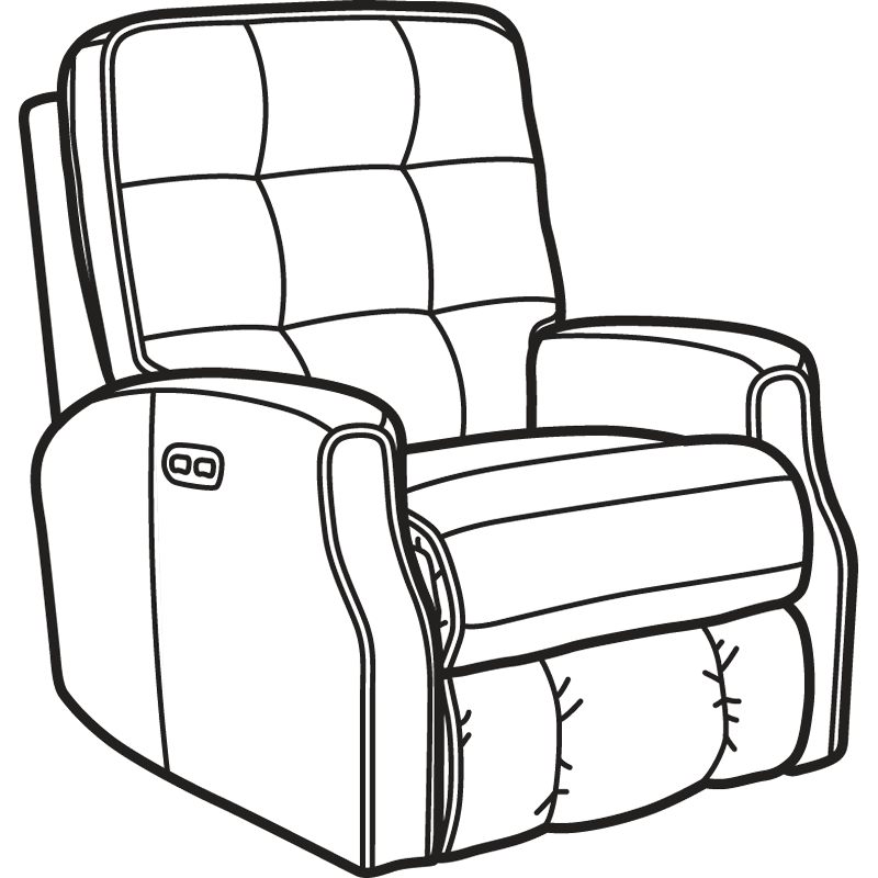 Flexsteel 3882-50H Devon Leather Power Recliner with Power Headrest and without Nailhead Trim