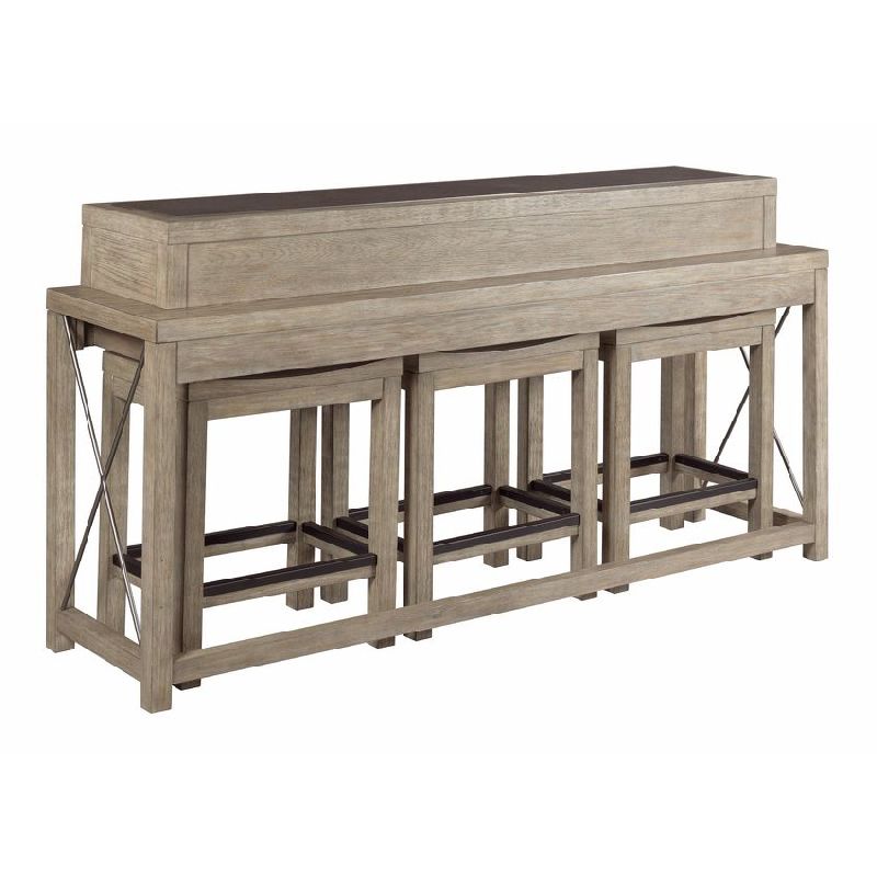 Hammary 042-587 West End Bar Console With Three Stools