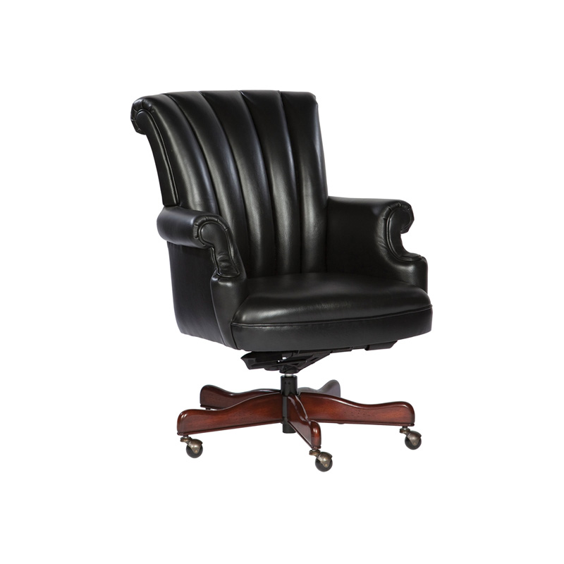 Hekman 79251 Office Chairs Black Leather Executive Chair