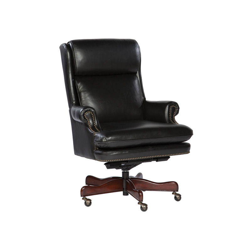 Hekman 79252 Office Chairs Black Leather Executive Chair