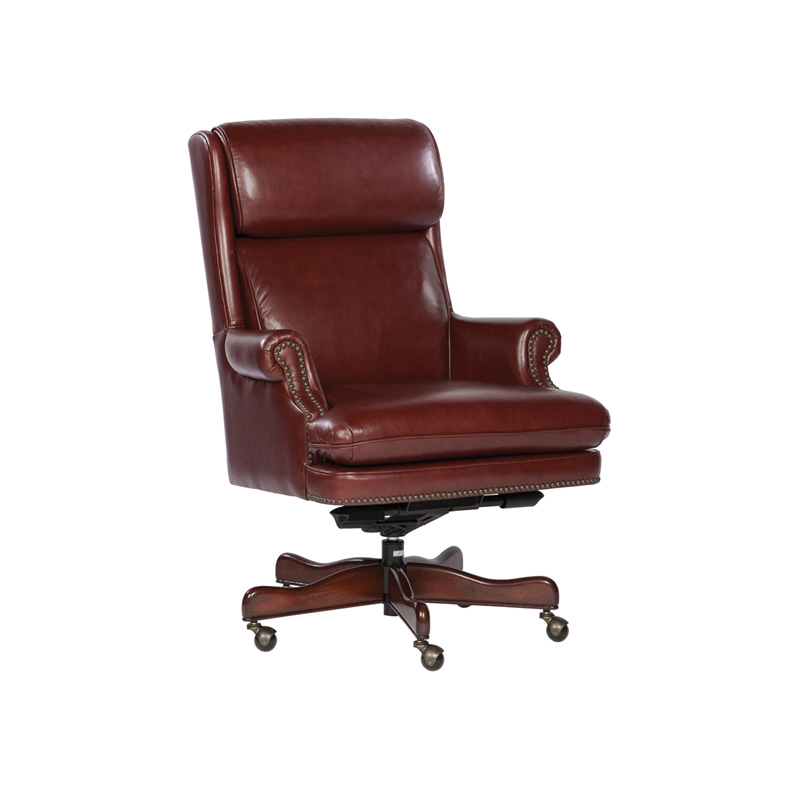 Hekman 7-9252M Office Chairs Merlot Leather Executive Chair