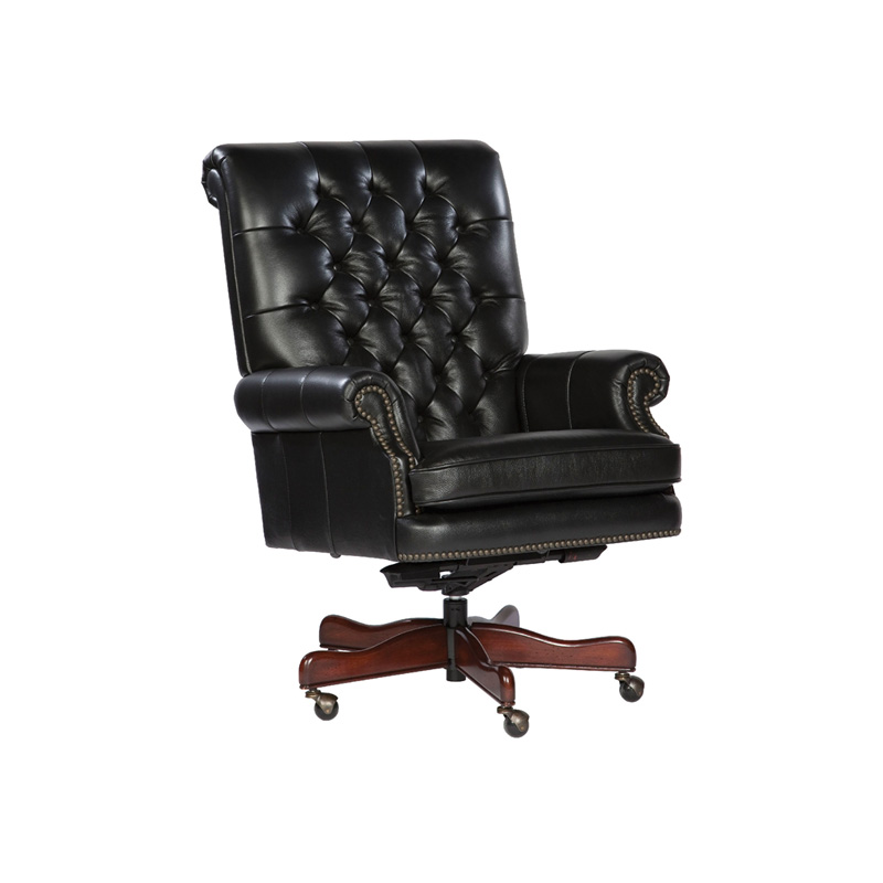 Hekman 79253 Office Chairs Black Leather Executive Chair