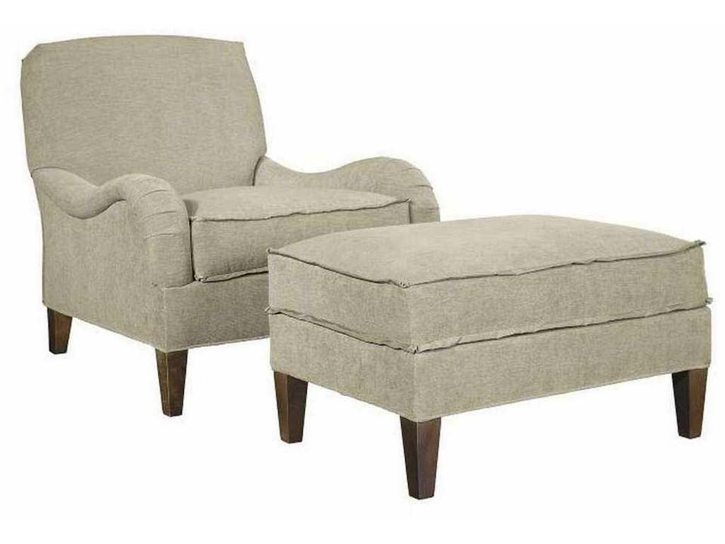 Hickory Chair HC1602-29 Suzanne Kasler Emory Ottoman With Exposed Legs