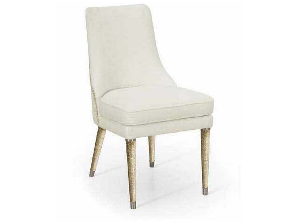 Jonathan Charles 001-2-131-LOW Water Shoal Linen and Grasscloth Side Chair