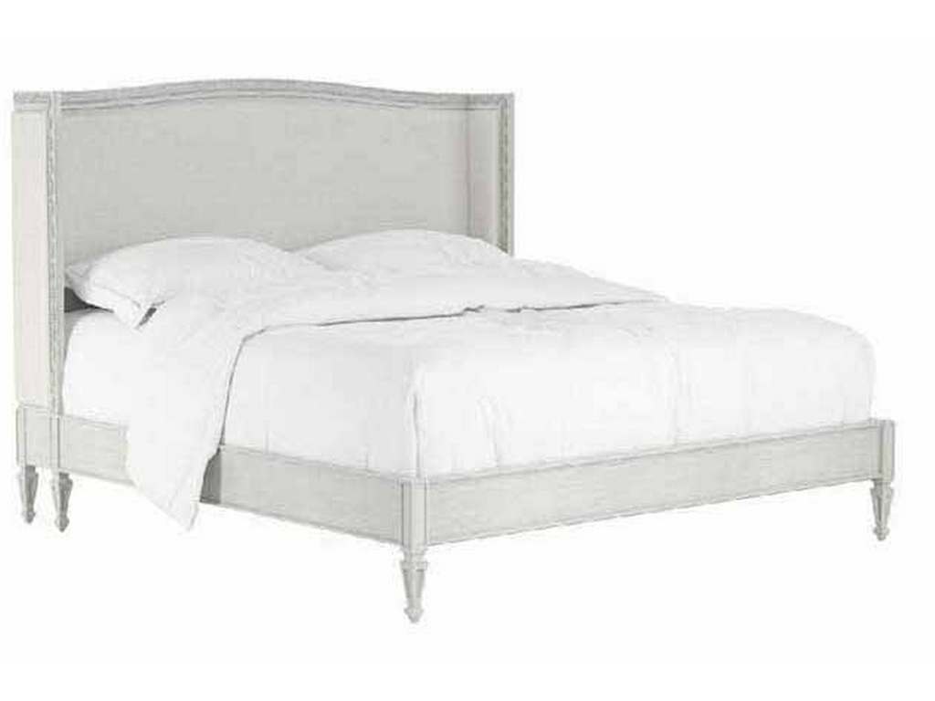 Jonathan Charles 002-1-130-CHK White Antisolar Upholstered Shelter King Bed