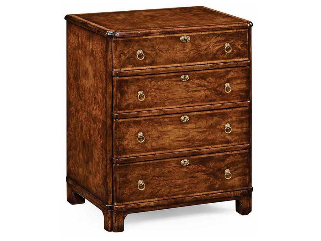 Jonathan Charles 492213 Windsor Bow Front Chest of Four Drawers Walnut