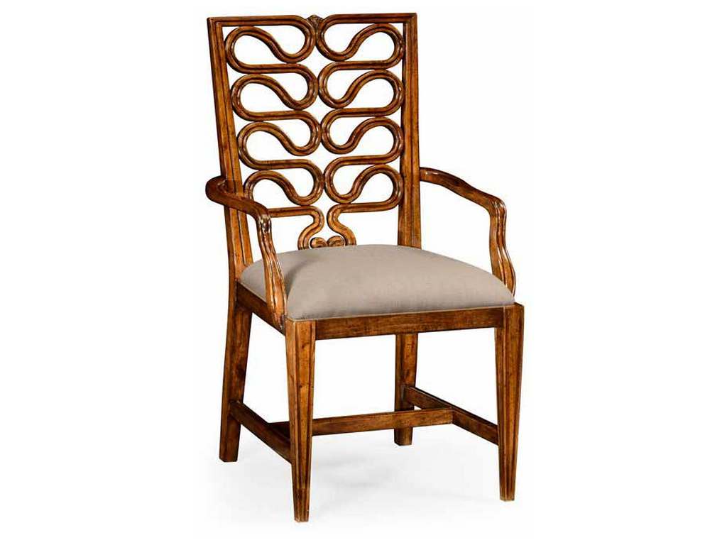Jonathan Charles 492286 Windsor Serpentine Open Back Dining Chair Arm