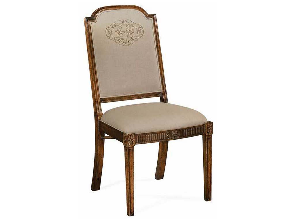Jonathan Charles 493395 Windsor Upholstered Dining Chair with Gold Embroidery Side