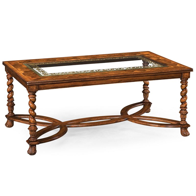 Jonathan Charles 493447 Windsor Rectangular Oyster and Eglomise Coffee Table