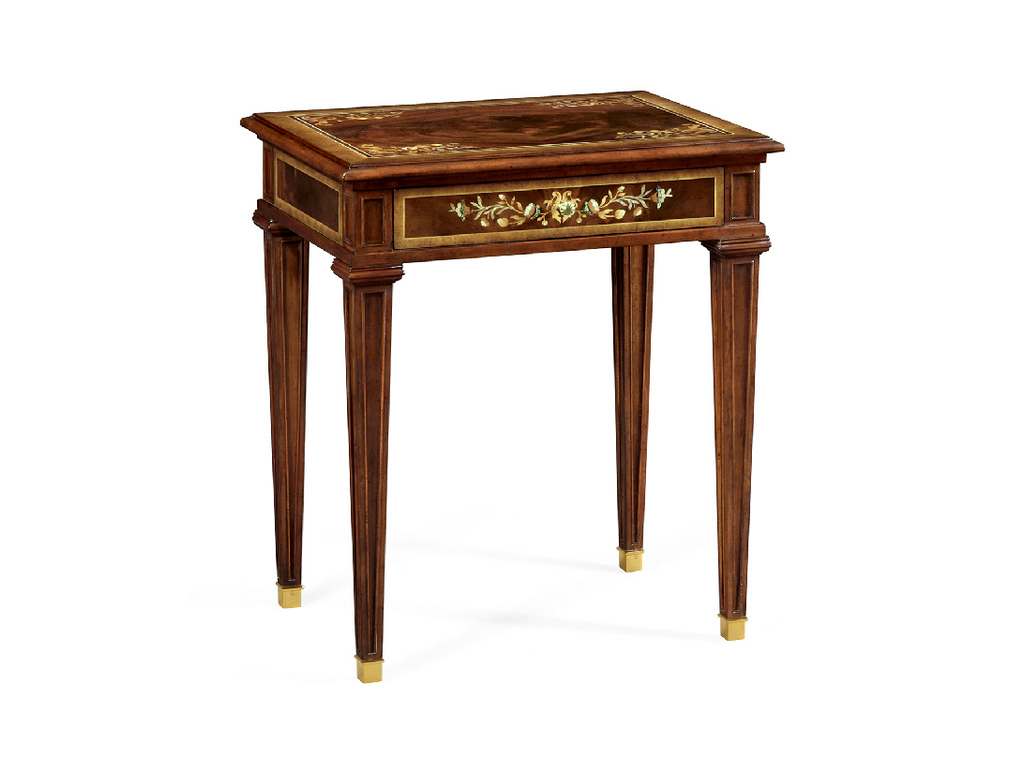 Jonathan Charles 499506-MAM-MOP Traditional Accents Mahogany Side Table With Mother of Pearl and Marquetry