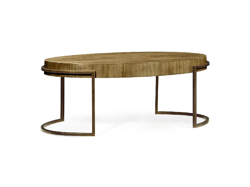 Jonathan Charles 491140-LGC Casual Accents Oval Coffee Table