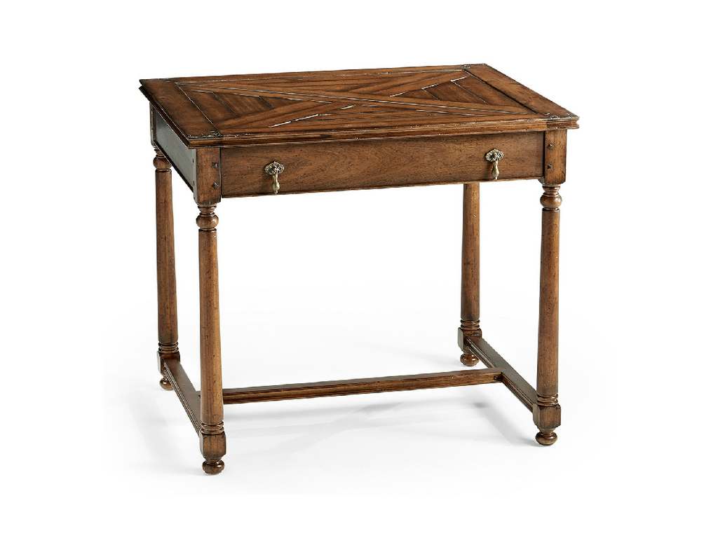 Jonathan Charles 492020-WAL Traditional Accents Rectangular parquet side table with drawer