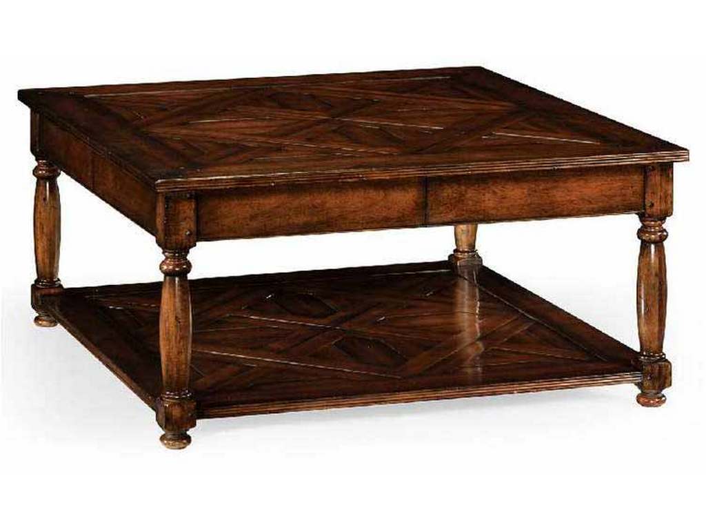 Jonathan Charles 492022-DWA Traditional Accents Square parquet topped coffee table