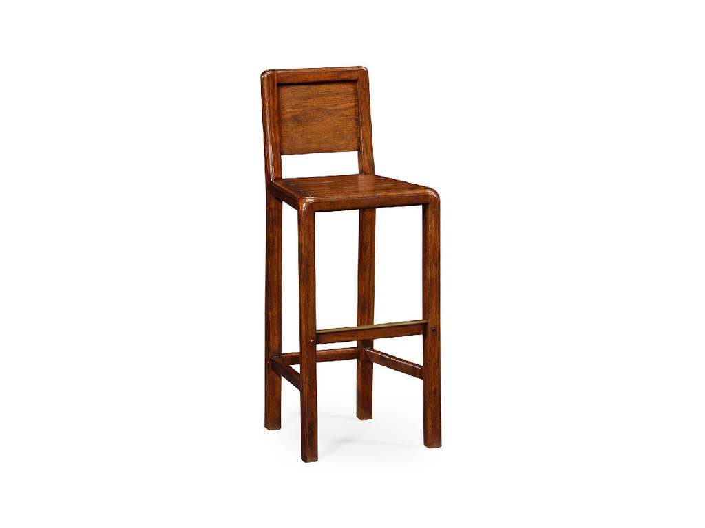 Jonathan Charles 492244 Traditional Accents Planked walnut barstool Side