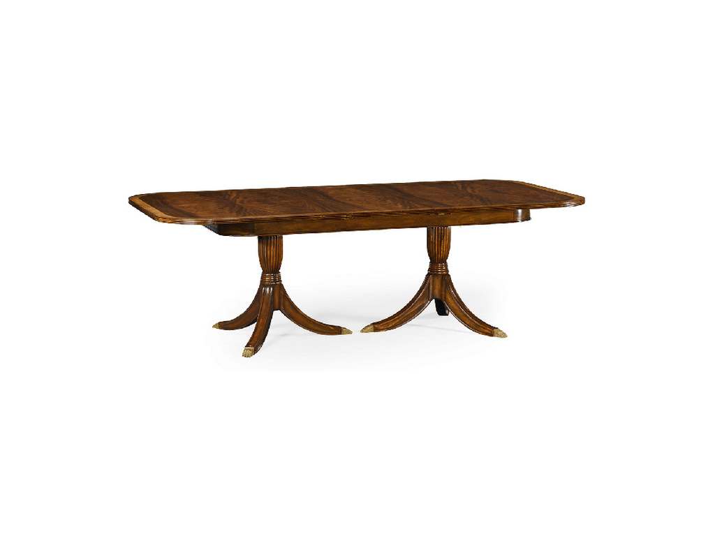 Jonathan Charles 492266-75L-MAH Buckingham Regency crotch mahogany single leaf extending dining table