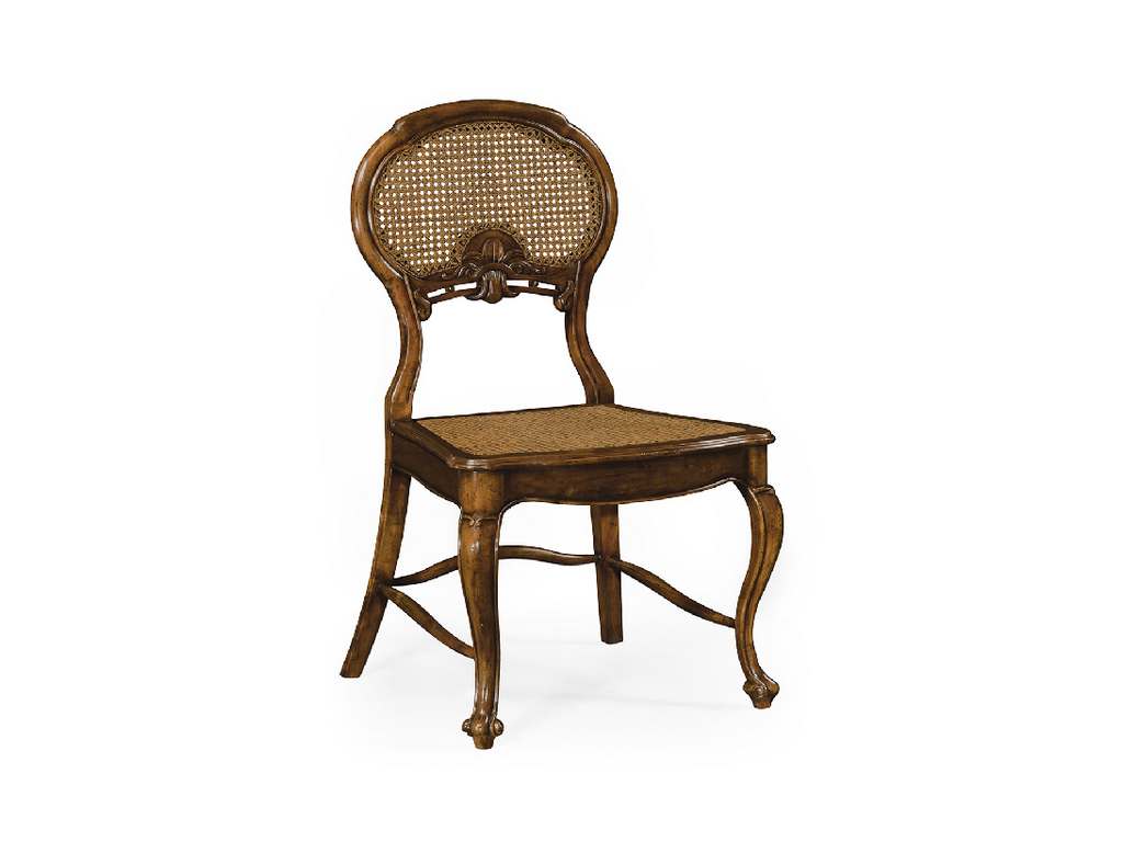 Jonathan Charles 492276-SC-WAL Traditional Accents French style salon chair with caned back Side