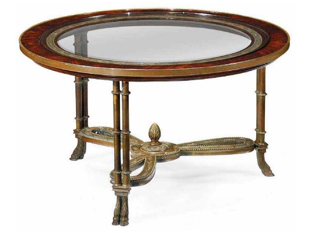 Jonathan Charles 492649-MAH Buckingham Napoleon III coffee table brass base
