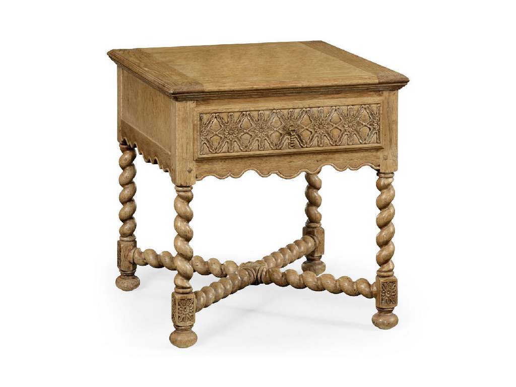 Jonathan Charles 493125-LNO Sherwood Oak Natural oak square side table
