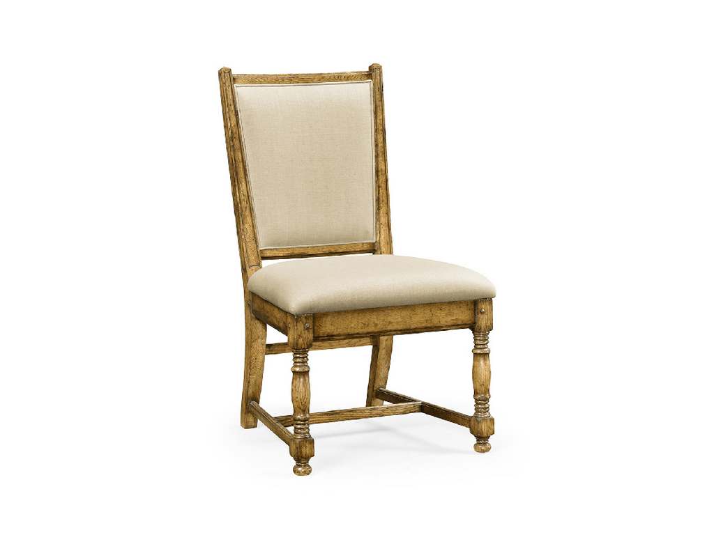 Jonathan Charles 493323-SC-LBC-F001 Casual Accents Light Brown Chestnut Country Side Chair Upholstered in MAZO