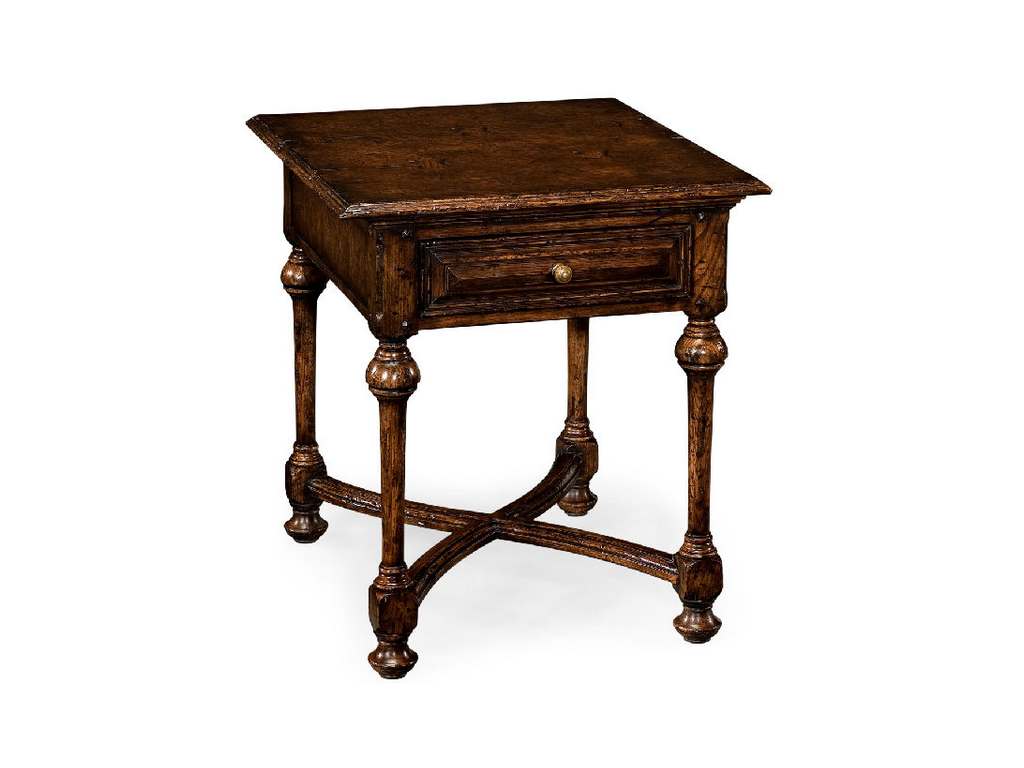Jonathan Charles 493371-TDO Sherwood Oak Elizabethan dark oak square side table