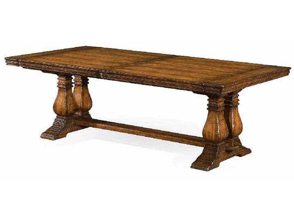 Jonathan Charles 493378-91L-MFW Casual Accents Figured Walnut Large Extending Refectory Table