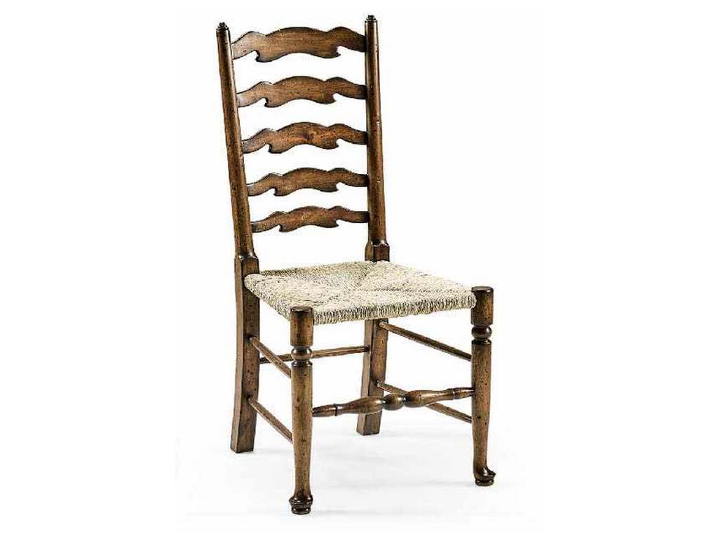 Jonathan Charles 492296-AC-GAL Country Farmhouse Country Ladderback Golden Ale Dining Arm Chair with Rushed Seat