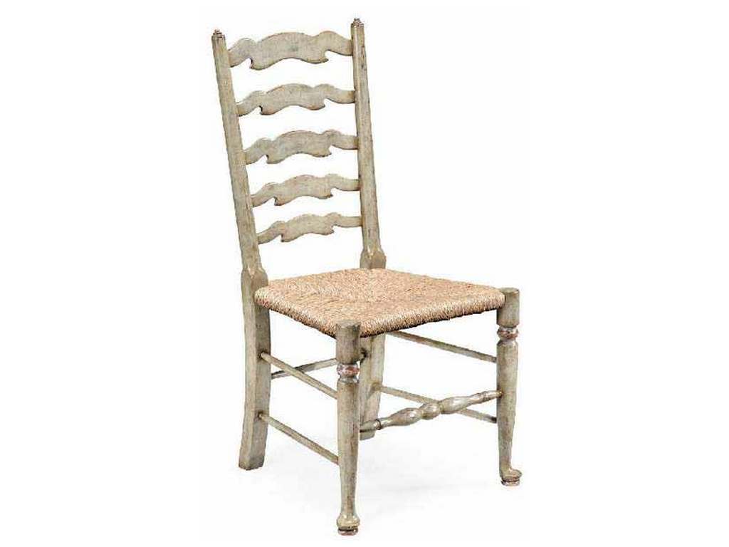 Jonathan Charles 492296-SC-PCS Country Farmhouse Grey Painted Ladder Back Side Chair